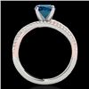 Image 2 : 1.65 CTW Si Certified Blue Diamond Solitaire Ring 10K White & Rose Gold - REF-222W8F - 35549
