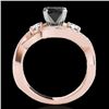 Image 2 : 1.76 CTW Certified VS Black Diamond Bypass Solitaire Ring 10K Rose Gold - REF-108W8F - 35040