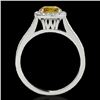 Image 2 : 1.4 CTW Certified Si/I Fancy Intense Yellow Diamond Solitaire Halo Ring 10K White Gold - REF-227A3X 