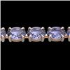 Image 1 : 24 CTW Tanzanite Eternity Designer Inspired Tennis Bracelet 14K Rose Gold - REF-218F2N - 23396