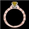 Image 2 : 1.5 CTW Certified Si/I Fancy Intense Yellow Diamond Solitaire Ring 10K Rose Gold - REF-163Y6K - 3488