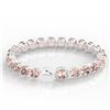 Image 4 : 35 CTW Morganite & Micro Pave VS/SI Diamond Halo Bracelet 14K White Gold - REF-494H4A - 23315