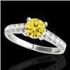 Image 1 : 2.1 CTW Certified Si/I Fancy Intense Yellow Diamond Solitaire Ring 10K White Gold - REF-309N3Y - 355