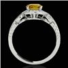 Image 2 : 1.33 CTW Certified Si/I Fancy Intense Yellow Diamond Solitaire Halo Ring 10K White Gold - REF-176A4X