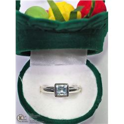 4) STERLING SILVER RING WITH GENUINE BLUE TOPAZ