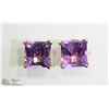 Image 1 : 7) 10 KT GOLD AMETHYST EARRINGS