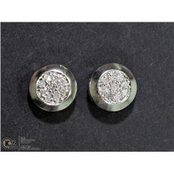 8) STERLING SILVER EARRINGS WITH 14 DIAMONDS