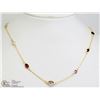 Image 1 : 18) GOLD PLATED STERLING SILVER GEMSTONE NECKLACE