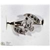 Image 1 : 24) ST. SILVER FLOWER SHAPED RING W/ MARCASITE