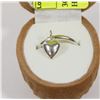 Image 1 : 30) STERLING SILVER RING WITH HEART SHAPED DANGLE