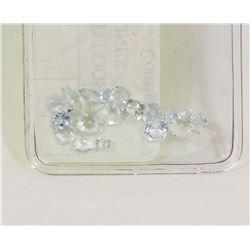 34) GENUINE ASSORTED LOOSE AQUAMARINE GEMSTONES