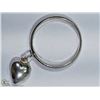 Image 1 : 36) STERLING SILVER RING WITH HEART SHAPED DANGLE