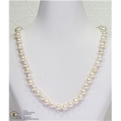 38) FRESHWATER PEARL NECKLACE W/ST. SILVER CLASP