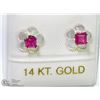 Image 1 : 39) 14KT RUBY 2N1 MOTHER OF PEARL JACKET EARRINGS
