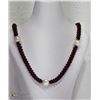 Image 1 : 41) GENUINE GARNET ROPE STYLE NECKLACE WITH PEARL