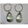 Image 1 : 44) 14KT GOLD NATURAL GREEN AMETHYST EARRINGS