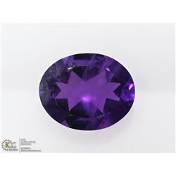 46) GENUINE OVAL SHAPED AMETHYST GEMSTONE