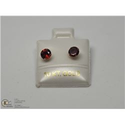 47) 10KT GOLD WITH GENUINE GARNET EARRINGS