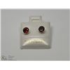 Image 1 : 47) 10KT GOLD WITH GENUINE GARNET EARRINGS