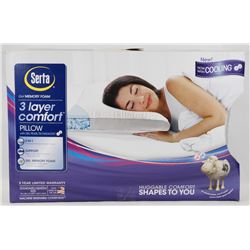 SERTA GEL MEMORY FOAM 3 LAYER COMFORT PILLOW