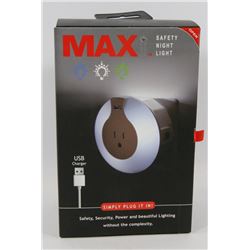 NEW MAX SAFETY NIGHT LIGHT WITH USB CHARGER