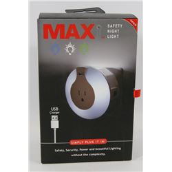 NEW MAX SAFETY NIGHT LIGHT WITH USB CHARGER