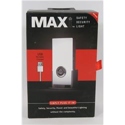 NEW LED MAX SAFETY SECURITY LIGHT WITH USB CHARGER