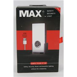 NEW LED MAX SAFETY SECURITY LIGHT WITH USB CHARGER