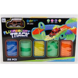 NEW 212PC FLUORESCENT TRACK PLAYSET WITH CAR