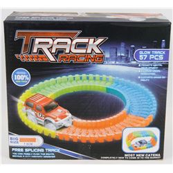 NEW 57PC TRACK RACING GLOW TRACK PLAYSET