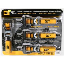 NEW 4PC CAT BRAND RATCHET TIE DOWN SET