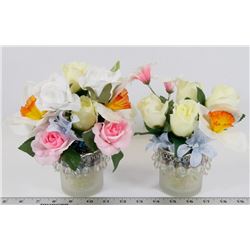LOT OF TWO ARTIFICIAL FLOWER ARRANGEMENTS