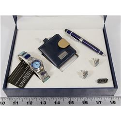 NINA MYERS WOMENS WATCH, KEYCHAIN, EARRINGS, AND