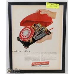11X14 ORIGINAL 1960S WESTERN ELECTRIC PHONE AD.