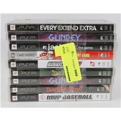 BUNDLE OF 8 PSP GAMES AND ONE MOVIE
