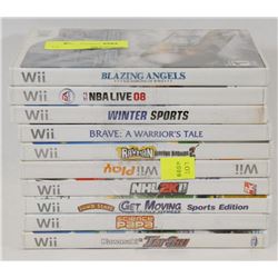 LOT OF 10 NINTENDO WII GAMES