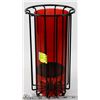 Image 1 : RED AND WROUGHT IRON TALL PILLAR CANDLE HOLDER