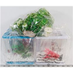 SET OF 2 NEW FISH TANKS W/PLANTS