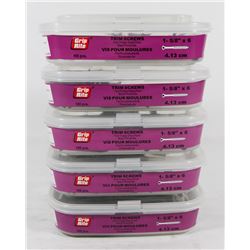 5 TUBS OF TRIM SCREWS 1-5/8" X 6