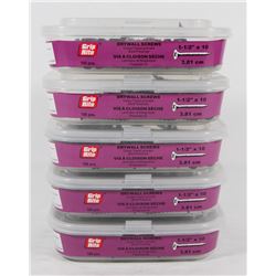 5 TUBS OF DRYWALL SCREWS 1-1/2" X 10