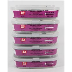 5 TUBS OF DRYWALL SCREWS 1-1/2" X 10