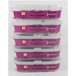 5 TUBS OF DRYWALL SCREWS 1-1/2" X 10