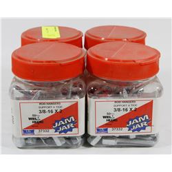 4 JARS OF ROD HANGERS 3/8-16 X 2