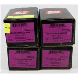 4 CASES OF LEAD SCREW ANCHORS 10-14 X 1-1/2"