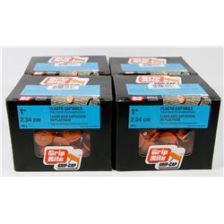 4 CASES OF GRIP RITE 1" PLASTIC CAP NAILS