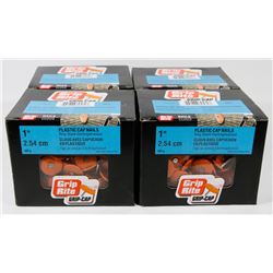 4 CASES OF GRIP RITE 1" PLASTIC CAP NAILS