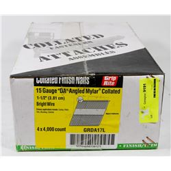 CASE OF COLLATED FINISH NAILS 15 GAUGE