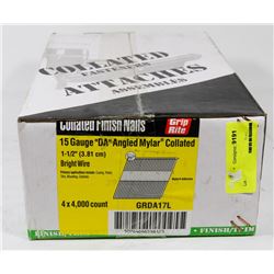 CASE OF COLLATED FINISH NAILS 15 GAUGE