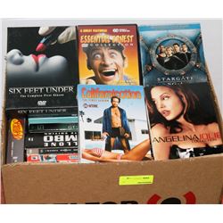 LARGE BOX OF ASSORTED DVDS