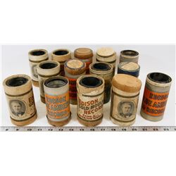 BOX OF EDISON PHONOGRAPH "TUBE" RECORDS
